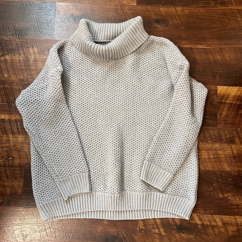 SHEIN Light Gray Cowl Neck Sweater